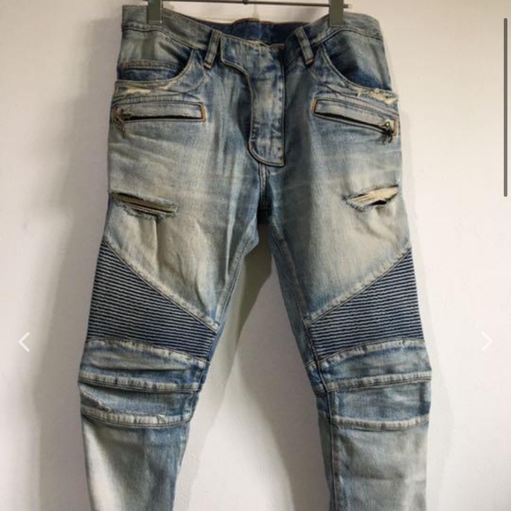 Rare Balmain Paris biker jeans